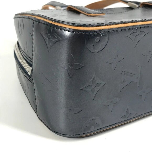 LOUIS VUITTON M55175 Monogram mat Shelton Hand Bag Monogram matte leather Navy - Picture 4 of 15